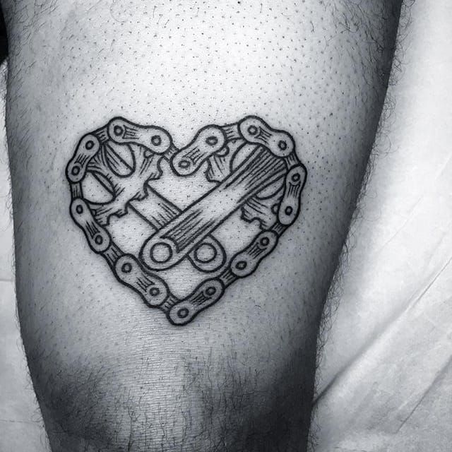 bike chain tattoo