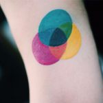 Vivid triquetra best friend tattoo #triquetra #triquetratattoo #threecircles #circle #circles #color #colors #geometry #StreetStyle #TattooStreetStyle #trailerparkfestival