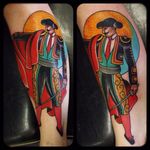 Matador tattoo by Chris Marchetto #matador #bullfighter #traditional #ChrisMarchetto