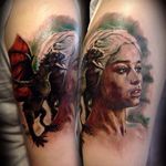 Daenerys Targaryen tattoo by Vlad Tokmenin #daenerys #targaryen #daenerystargaryen #gameofthrones #GOT #khaleesi #dragon #colorrealism