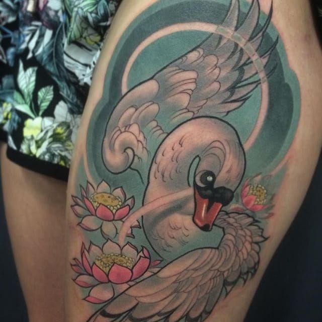 100 Swan Back Tattoo Design png  jpg 2023
