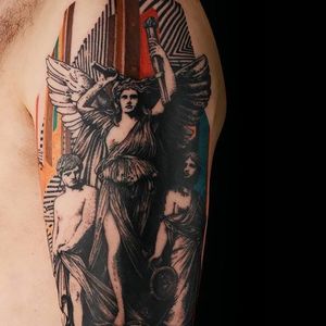 Tattoo by Xoil #angel #godly #colors #lines #graphic #Xoil