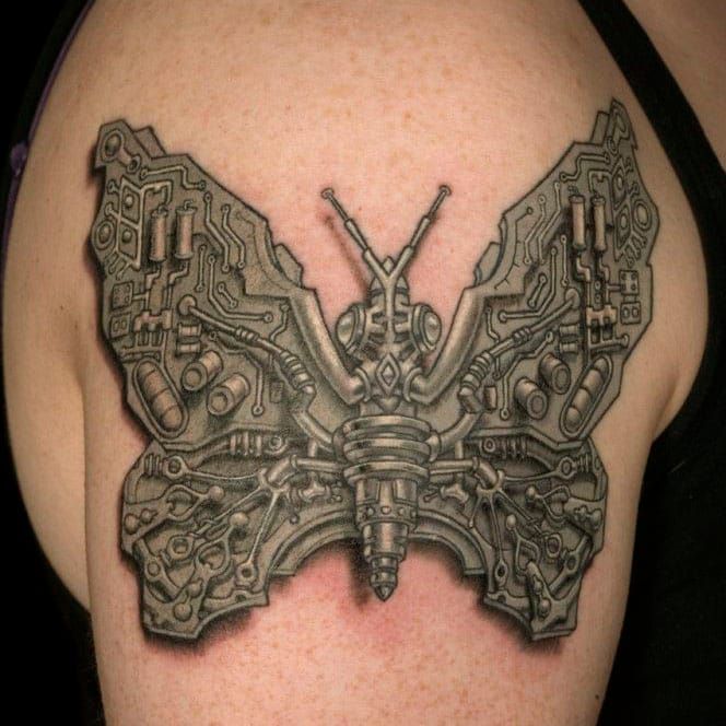 steampunk butterfly tattoo