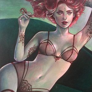 Marta Adán Illustration. #artist #MartaAdan #portrait #tattooart #tattooillustration #women #tattooedwomen #fineart