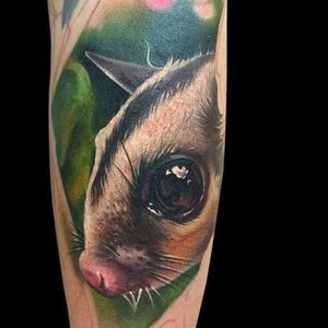 Smooth colored animal portrait tattoo by Tatyana Kashtan. #tatyanakashtan #animalportrait