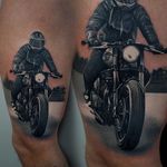 A slick black and grey portrait of a motorcyclist out for a drive James Artink (IG— james_artink). #blackand grey #JamesArink #realism