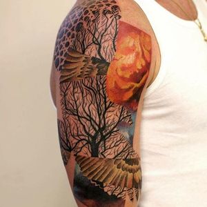 Tree Tattoo by Martynas Šnioka #tree #treetattoo #watercolor #watercolortattoo #abstract #abstracttattoo #graphic #graphictattoo #lithuanian #MartynasSnioka