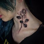 Elegant rose tattoo by Ed Taemets #EdTaemets #blackandgrey #blackwork #rose #spiderweb