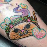 Cat taco tattoo by Kelly McGrath #KellyMcGrath #cat #taco #heart
