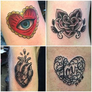 A few pieces done from last year's event at Grit N Glory (via IG-gritnglory) #valentinesday #valentine #hearts #flower #gritnglory #MeganMassacre