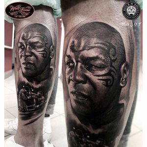 Mike Tyson Tattoo by Tomek Major Dvorniak #MikeTyson #MikeTysonTattoo #BoxingTattoo #SportTattoos #Portrait #TomekMajorDvorniak