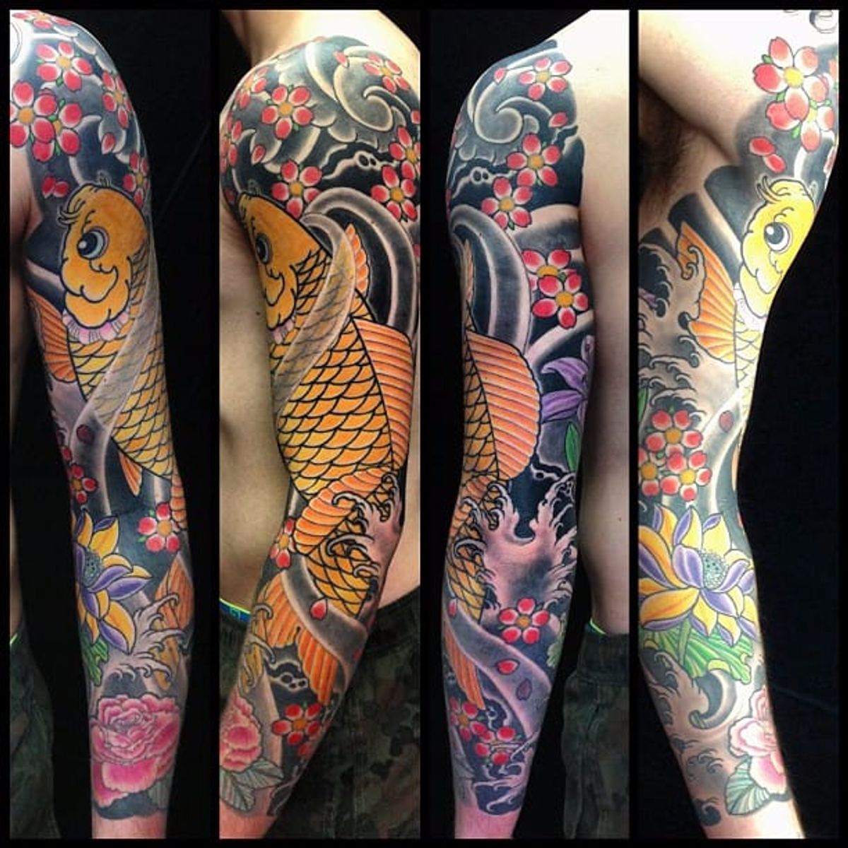 Tattoo uploaded by Stacie Mayer • Koi fish swimming upstream by Rhys ...