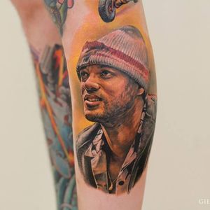 Will Smith portrait tattoo. #GienaRevess #realistic #realism #3D #photorealism #willsmith #portrait