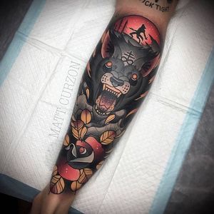 Werewolf Tattoo by Matt Curzon #wolf #werewolves #werewolf #horror #horrorcreature #halloween #MattCurzon