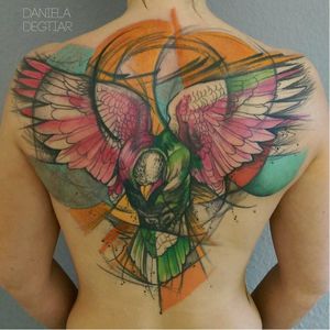Impressive bird tattoo by Daniela Degtiar #DanielaDegtiar #graphic #sketchstyle #abstract #watercolor #bird
