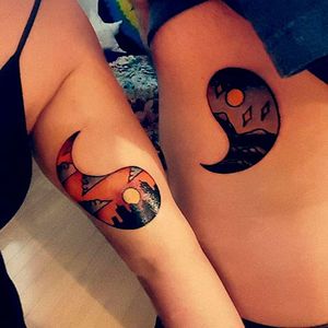 Yin and Yang to your day and night #siblingtattoo #brother #sister #matchingtattoos #YinYang