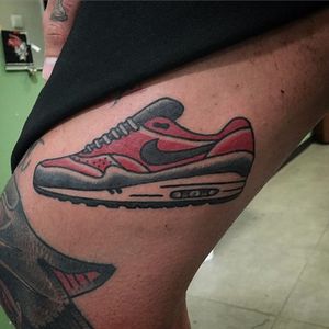 Nike Air Max tattoo by Chuli Gonzales. #airmax #nike #nikeairmax #sneakers #shoes #hypebeast #trend #ChuliGonzales