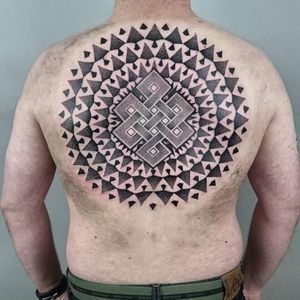 Gorgeous tattoo by Deryn Twelve #DerynTwelve #geometric #ornamental #dotwork #pointillism