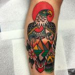 Eagle and pyramids scenery Tattoo by @TeideTattoo #TeideTattoo #SevenDoorsTattoo #Neotraditional #Eagle #Pyramids #Eccentric #AnimalTattoos