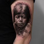 Stunning Black and gray Realistic Portrait Tattoo of a native child via @Karolrybakowski #PolandRybnik #InkognitoTattoo #Realistic #Painter #Style #Child #Children #portrait #blackandgray