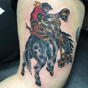 Rodeo Tattoo by Richie Clarke #rodeo #cowboy #horse #traditional #RichieClarke