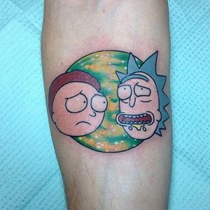 Rick and Morty Floating Heads Tattoo by Drago #RickAndMorty #cartoon #Drago #RicSanchez #MortySmith