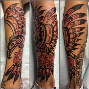 Eagle Tattoo by Deano Robertson #haida #haidaart #northwestcoast #pacificnorthwest #nativeamerican #indigenousart #tribal #DeanoRobertson