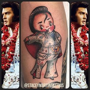 Elvis kewpie tattoo by Stacey Martin Smith. #kewpie #kewpiedoll #Elvis #ElvisPresley #StaceyMartinSmith