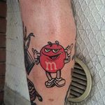 M&Ms tattoo by Vinz Flag. #VinzFlag #popculture #cartoon #bold #color #chocolate