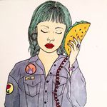 Taco lady via fawnandolive #taco #illustration #fineartist #artshare #SarahMyers #colorful