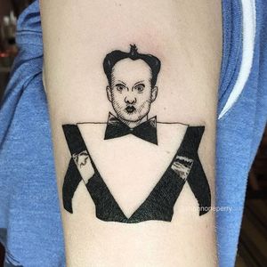 Mime tattoo by Shannon Perry. #ShannonPerry #linebased #linework #offbeat #mime