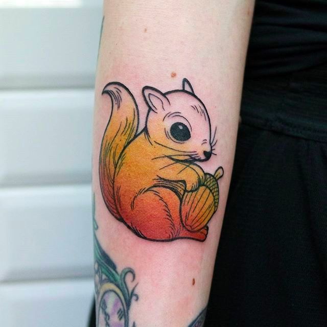 Cute Squirrel Tattoo Idea