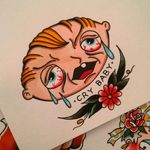 Stewie Griffin tattoo design by Hans Pasztjerik #StewieGriffin #HansPasztjerik #FamilyGuy #design #traditional (Photo: Instagram)