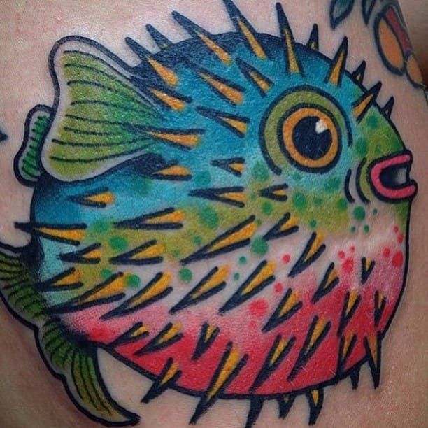50 Pufferfish Tattoo Ideas For Men  Tetraodontidae Blowfish Designs