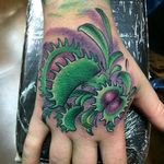 Hand Tattoo by Brandon Bracamonte #venusflytrap #flytrap #plant #flower #BrandonBracamonte