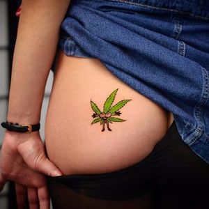 Happy 420 boo! by Rob Green #RobGreen #oldschool #color #potleaf #marijuana #maryjane #420 #pot #weed #cartoon #tattoooftheday
