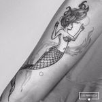 Mermaid tattoo by Leo Marsiglia #blackwork #mermaid #LeoMarsiglia #mermaidtattoo