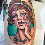 Crybaby Tattoo by Hannah Flowers @Hannahflowers_tattoos #Hannahflowerstattoos #girl #woman #lady #girltattoo #ladytattoo #Inkslavetattoos #crying #crybaby #portrait