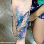 Whale Tattoo by Dell Nascimento #whale #watercolor #watercolorartist #contemporary #DellNascimento
