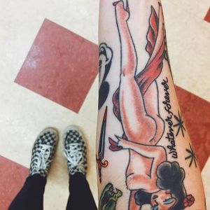 Alysha's real tattoos inspired by the capsule collection (via IG-alyshanett) #temporarytattoo #alyshanett #timhendricks #traditional #tattooyou