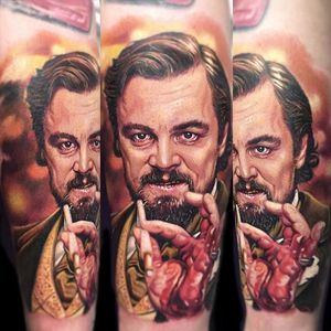 Calvin Candie Tattoo by Paul Acker #DjangoUnchained #Tarantino #Movies #Portrait #PaulAcker