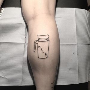 Milk jar, by Curt Montgomery #CurtMontgomery #milktattoo #blackline