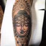 The gift of enlightenment by Jondix #Jondix #blackandgrey #portrait #ornamental #pattern #sacredgeometry #geometric #dotwork #linework #mandala #Buddha #buddhism #tattoooftheday