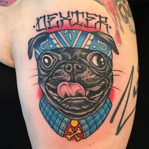 Pug Life Tattoo by Mark Lonsdale #PugLife #PugTattoo #Dog #MarkLonsdale