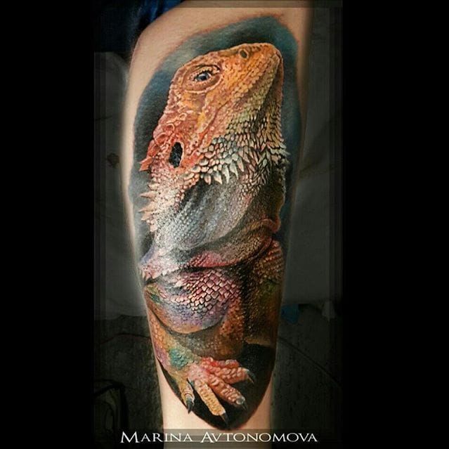 Bearded dragon tattoo  TattooDesign