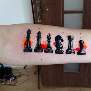 Awesome chess tattoo by Jagood #Jagood #JagoodTattoo #watercolor #warsaw #polishartist #chess