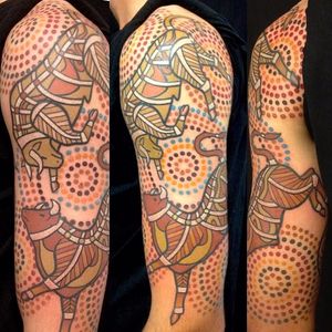 Cattle Tattoo by Tatu Lu #cow #cattle #bull #aboriginal #aboriginalart #australian #australianartist #culturalart #TatuLu
