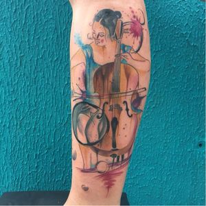 #ArthurOliveira #watercolor #aquarela #tatuadoresdobrasil #brasil #brazil #colorido #colorful #woman #mulher #violoncelo #cello #musica #music