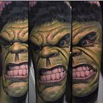 The Incredible Hulk by Evan Olin #EvanOlin #realism #realistic #hyperrealism #comicbook #color #movietattoo #tvshow #movie #tvshowtattoo #TheIncredibleHulk #thehulk #portrait #tattoooftheday