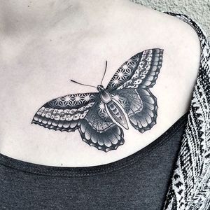 Butterfly Tattoo by Tobias Schneider #butterfly #blackwork #blackworkartist #blackart #blackworker #TobiasSchneider